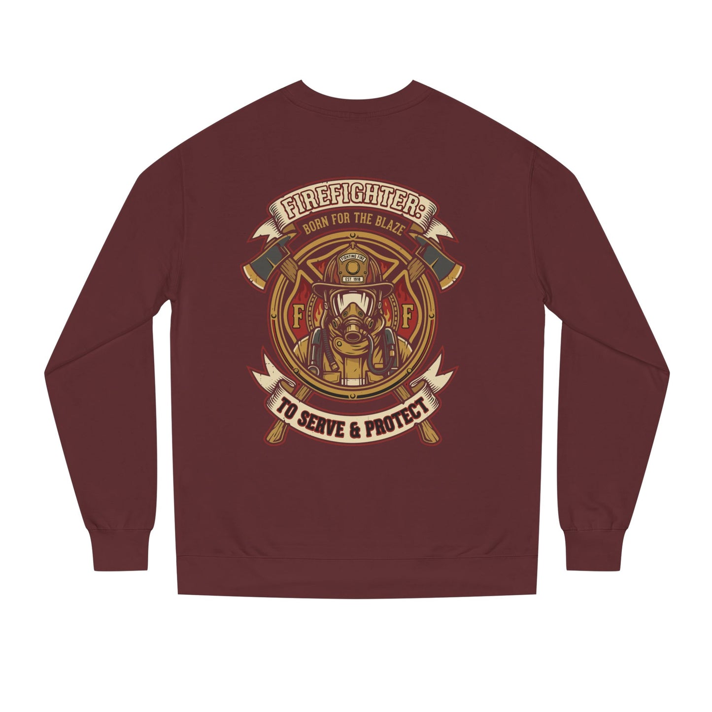 Firefighter Crest Crewneck Sweatshirt — 'To Serve & Protect' Tribute