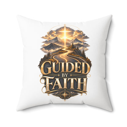 Guided by Faith Decorative Pillow — Christian Inspirational Throw Pillow