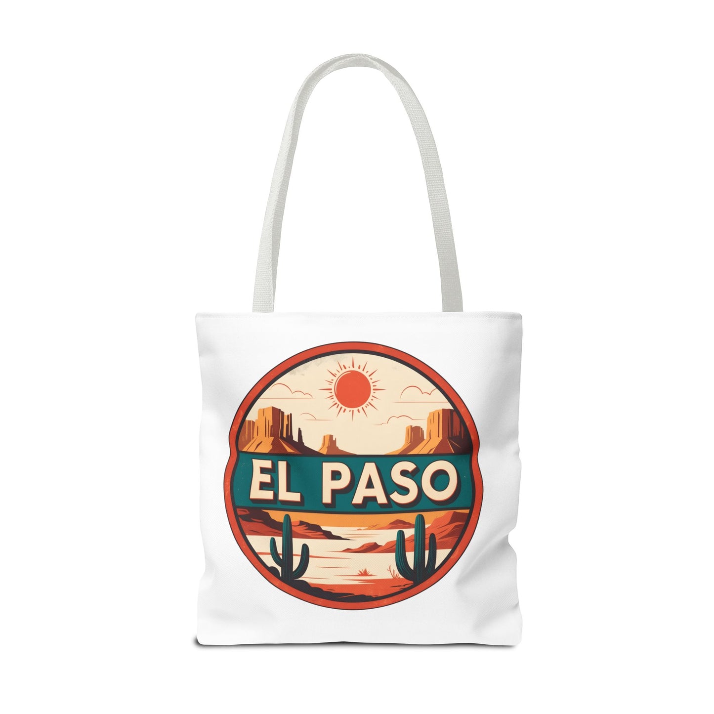 El Paso Desert Sunset Tote Bag — Vintage Southwestern Travel Canvas Tote