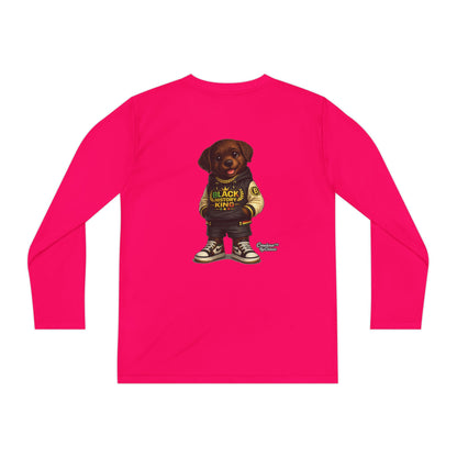 Youth Long Sleeve Tee — 'Lil Black Lab' Cute Puppy Graphic Shirt