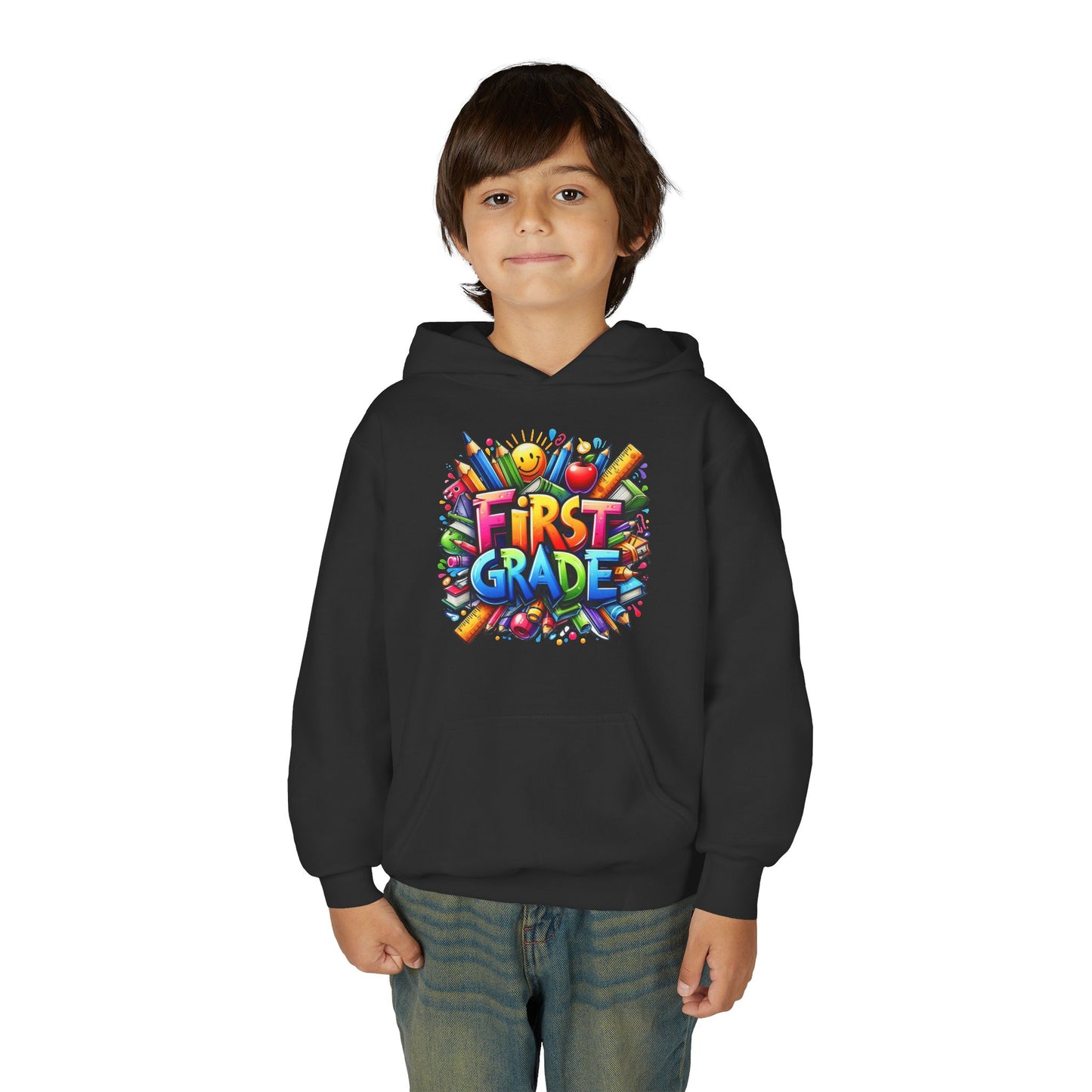 First Grade Kids Hoodie – Colorful Back-to-School Sweatshirt