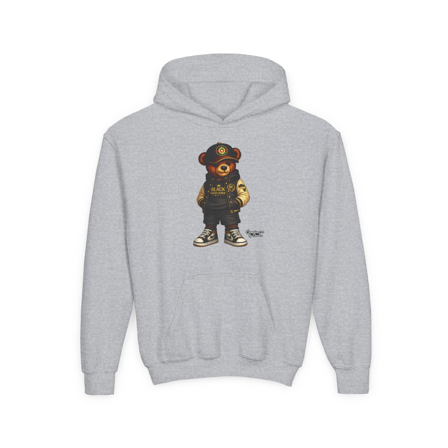 Youth Teddy Bear Hoodie — Cool Streetwear Bear Graphic Sweatshirt
