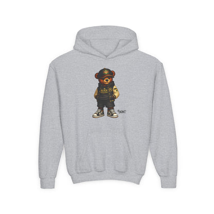 Youth Teddy Bear Hoodie — Cool Streetwear Bear Graphic Sweatshirt