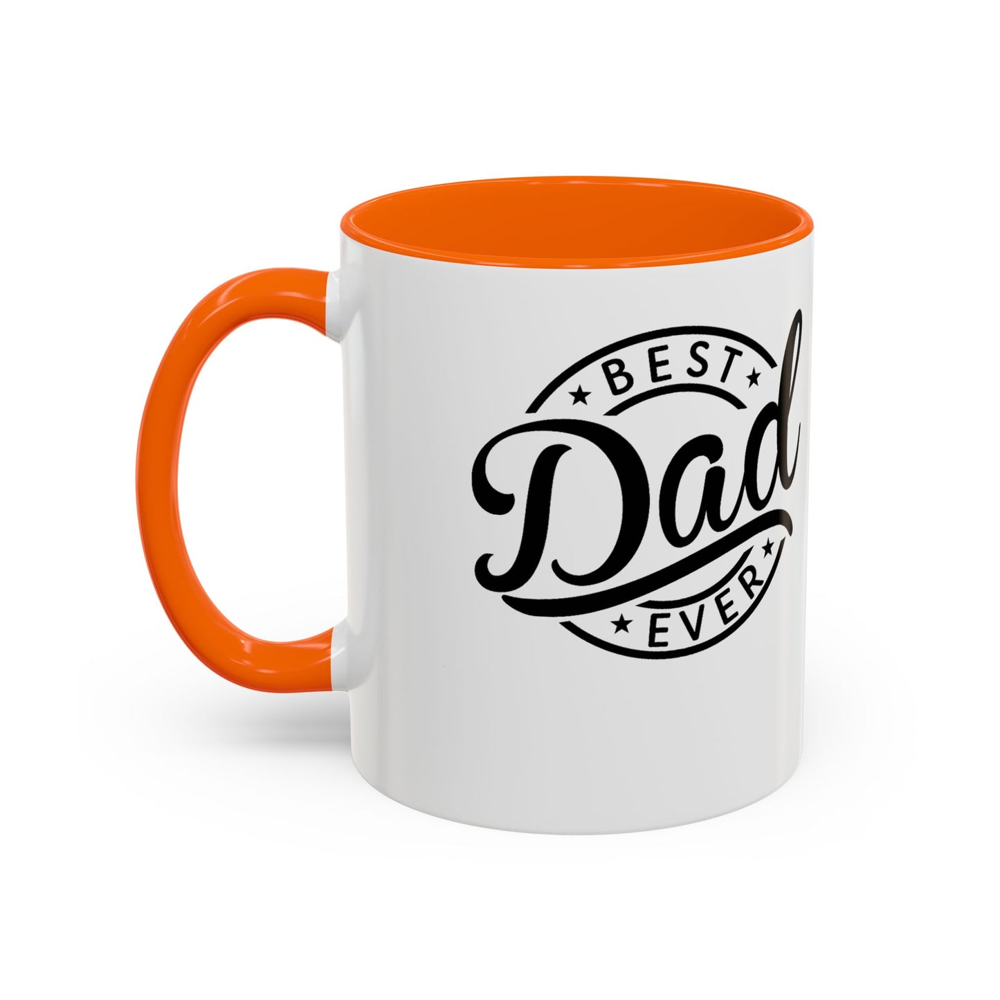 Best Dad Ever Accent Coffee Mug — Black Handle & Inner Rim, Father's Day Gift (11oz & 15oz)
