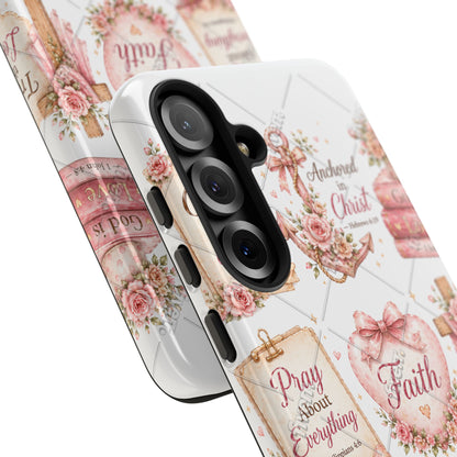 Faith Floral Phone Case – Christian Inspirational Scripture iPhone Cover (Choose Joy, Pray, Faith)