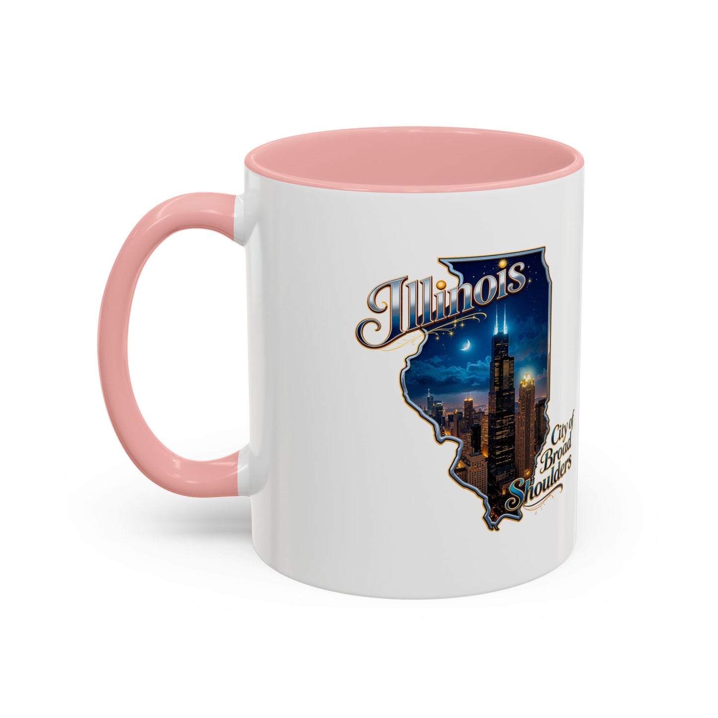 Illinois Skyline Accent Coffee Mug – City of Broad Shoulders Chicago Design (11/15oz)