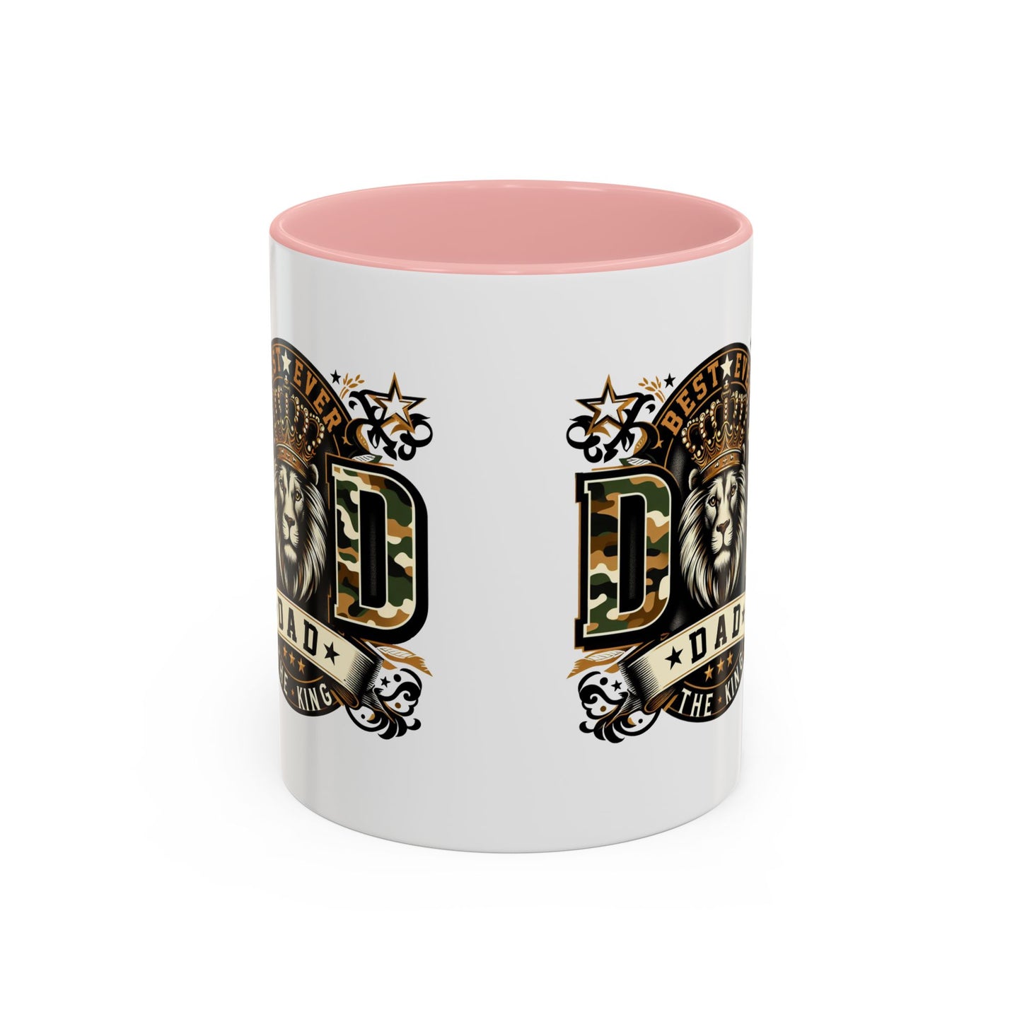 Dad Coffee Mug — "Best Ever Dad" Lion Crest Accent Mug (11/15oz)