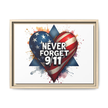 Never Forget 9/11 Framed Canvas Print