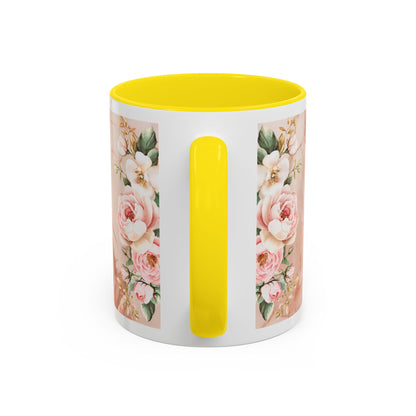 Mother's Heart Floral Accent Coffee Mug – “A Mother's Heart…Where Love Speaks the Loudest” (11/15oz)