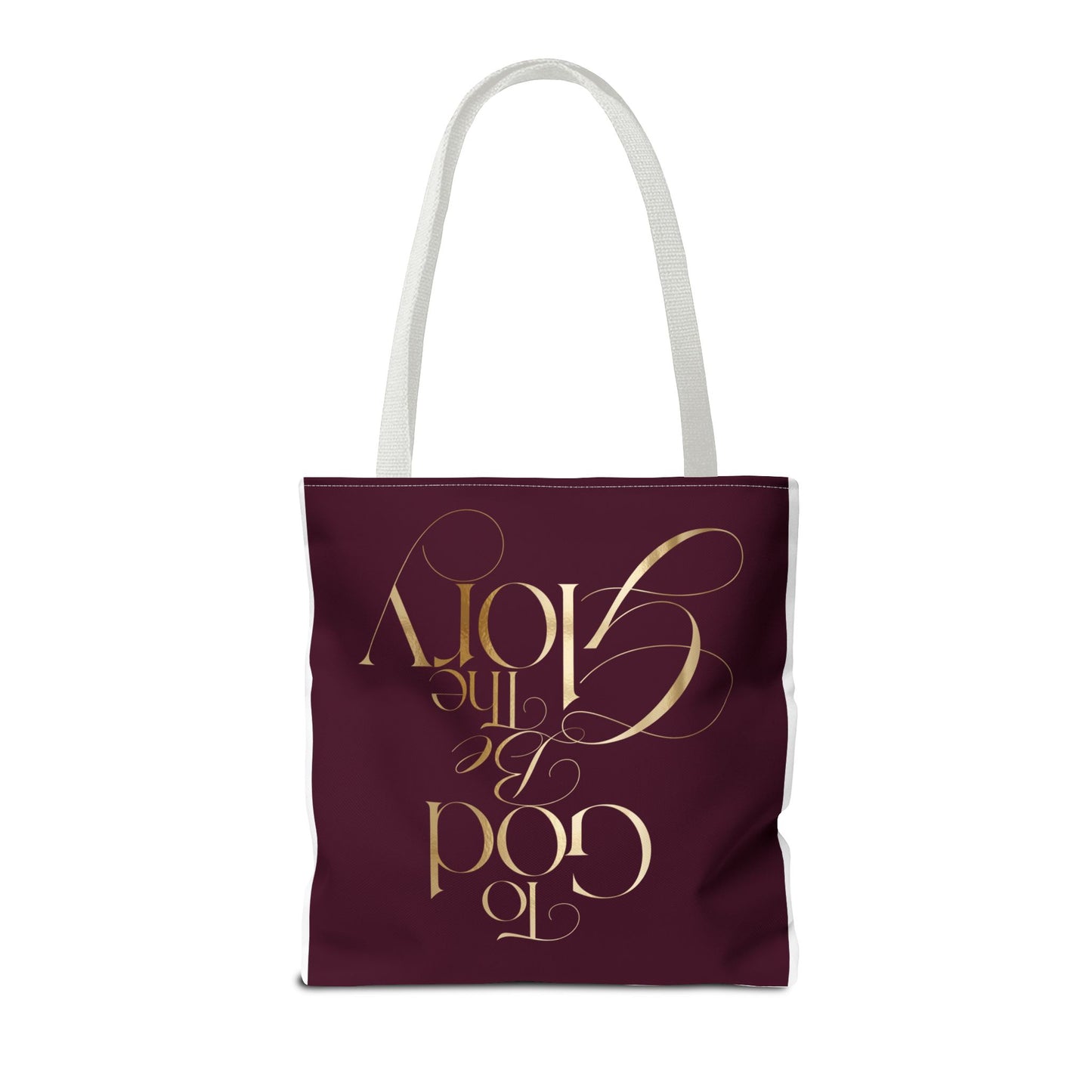 To God Be The Glory Burgundy Tote Bag — Inspirational Christian Scripture Tote