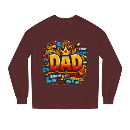 Dad Graphic Sweatshirt – Crowned 'DAD' Tribute Design for Father’s Day