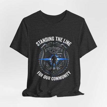 Police Thin Blue Line Badge T-Shirt — Support Law Enforcement Tee