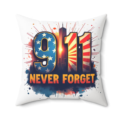 9/11 Never Forget Throw Pillow – Memorial American Flag Tribute