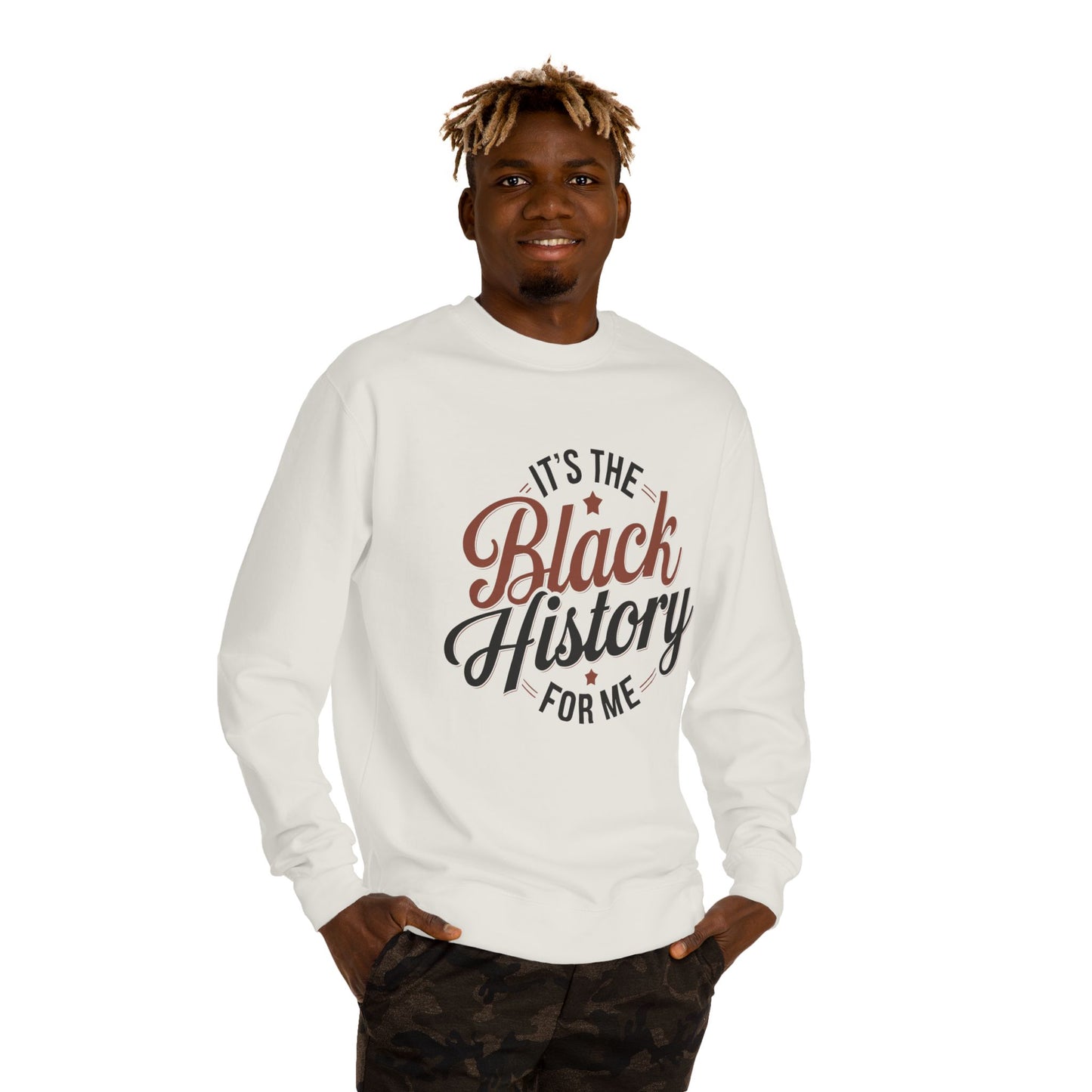 Crewneck Sweatshirt — "It's the Black History for Me" Retro Script Pullover