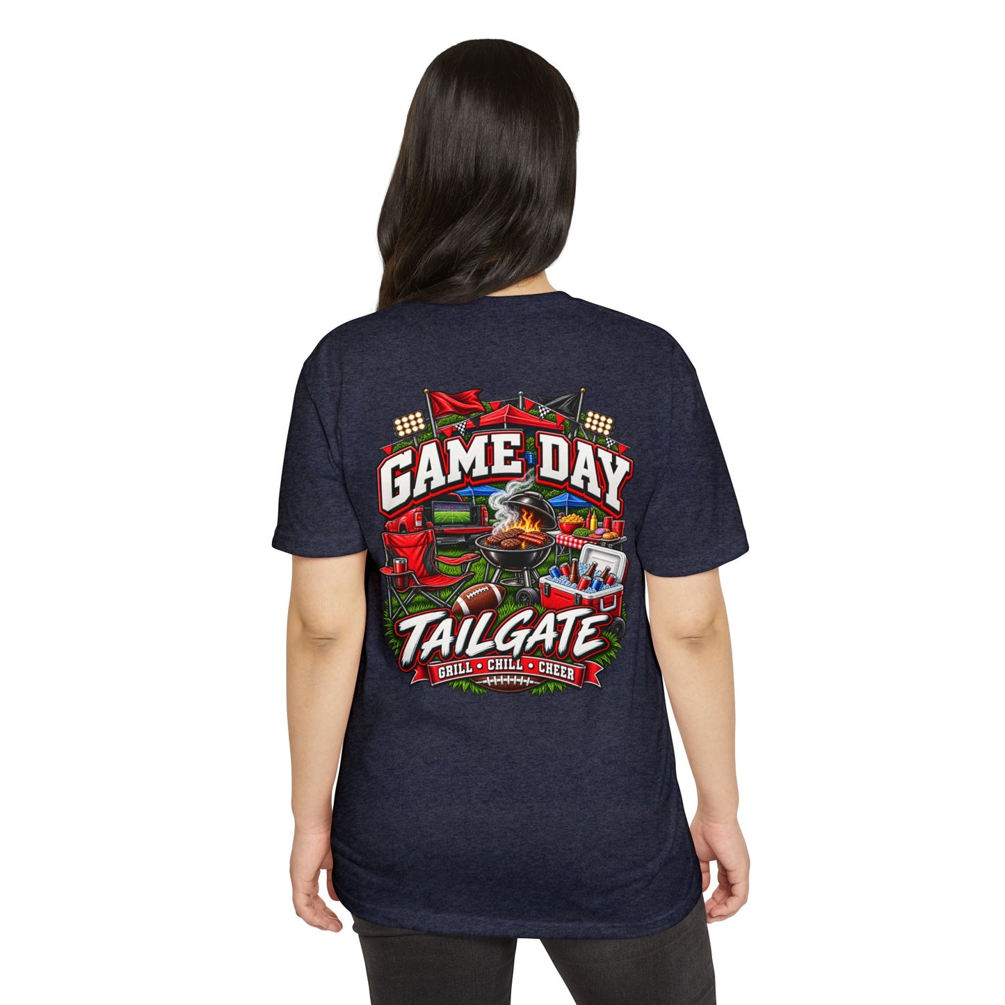 Game Day Tailgate T-Shirt — Grill, Chill & Cheer Football Tee