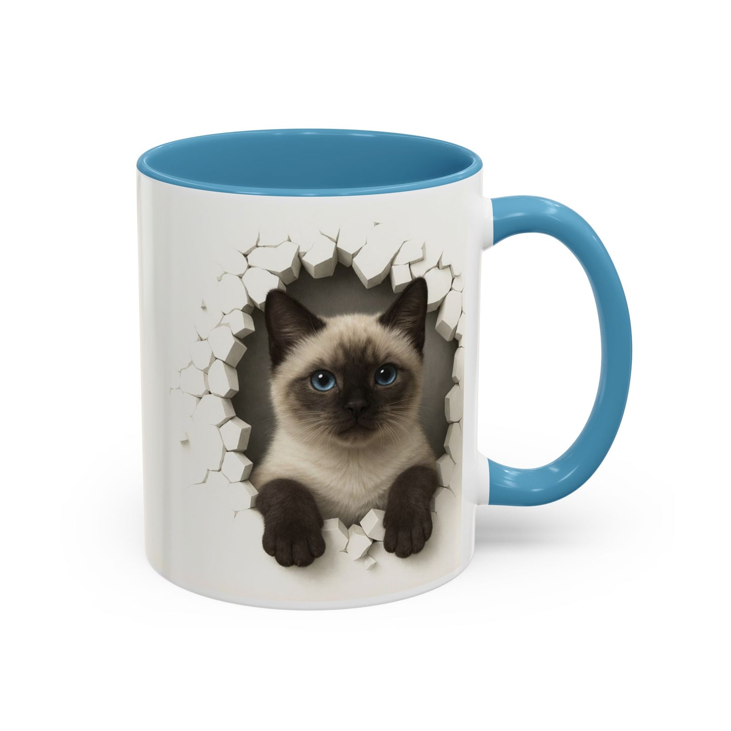 Siamese Cat Peeking Accent Coffee Mug (11/15oz)