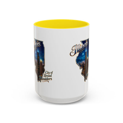Illinois Skyline Accent Coffee Mug – City of Broad Shoulders Chicago Design (11/15oz)
