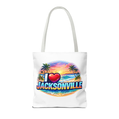 Jacksonville Beach Tote Bag – I  Jacksonville Sunset Graphic