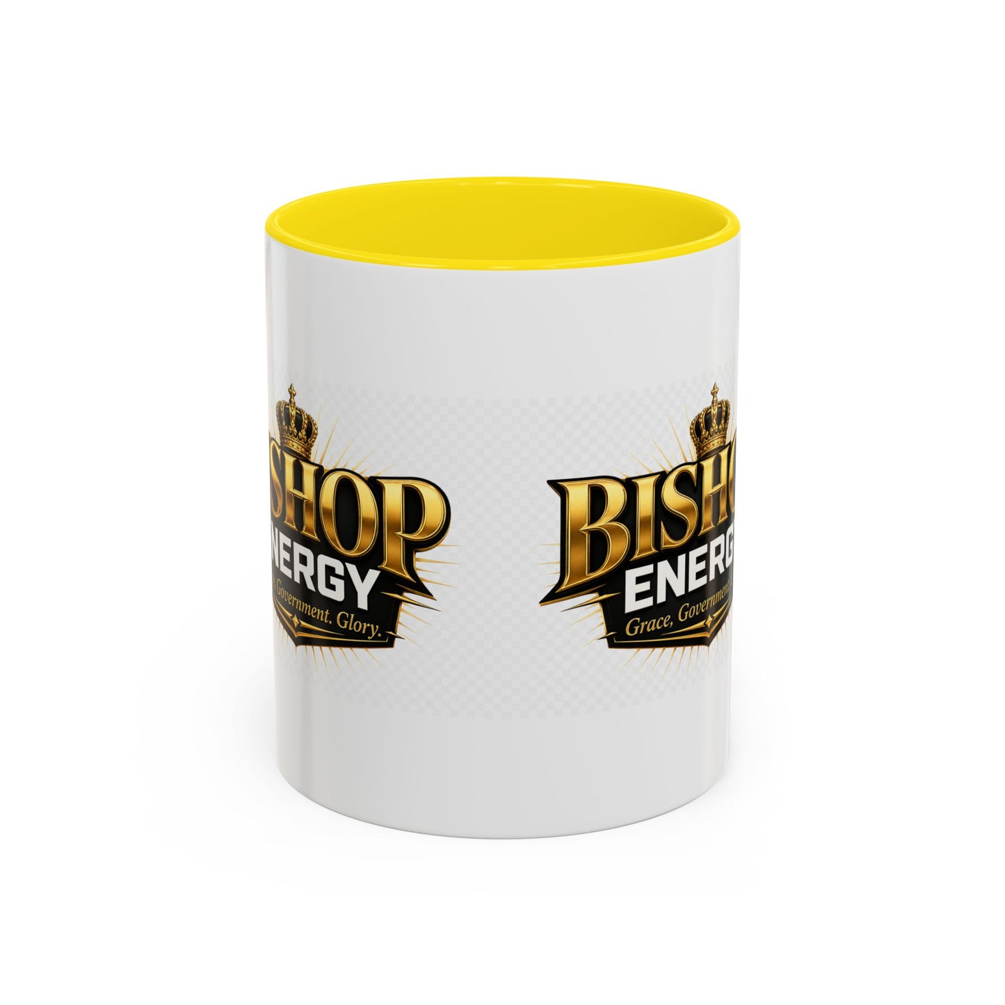 Bishop Energy Coffee Mug — Gold Crown Logo Accent Ceramic Mug (11/15oz)