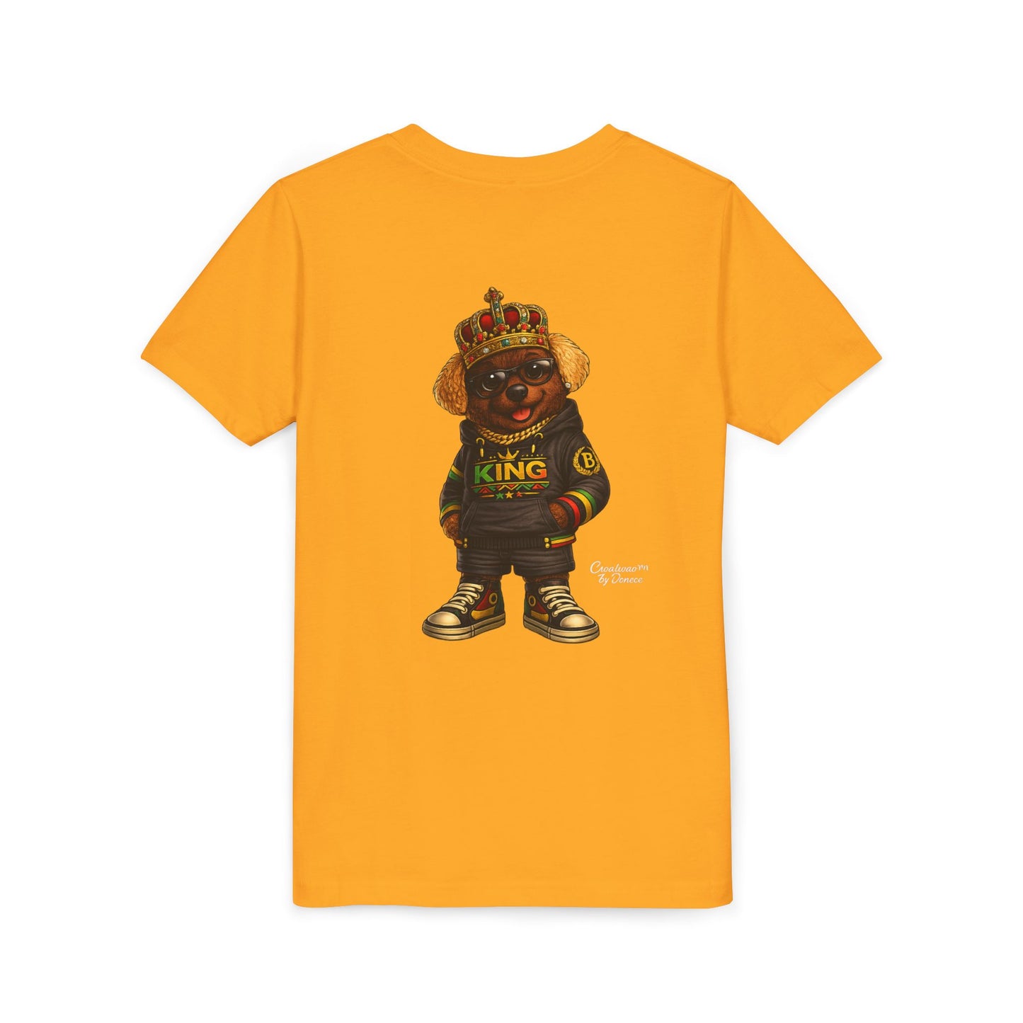 Youth Tee — 'Lil King' Crowned Bear Graphic Shirt