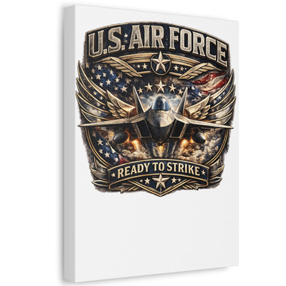 Stretched Canvas - U.S. Air Force "Ready to Strike" Fighter Jet Wall Art
