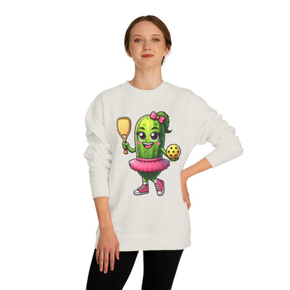 Pickle Paddle T-Shirt — Cute Pickle Playing Pickleball Crewneck