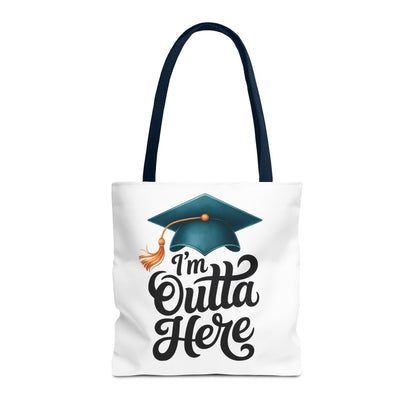 Graduation Tote Bag — “I’m Outta Here” Cap Design
