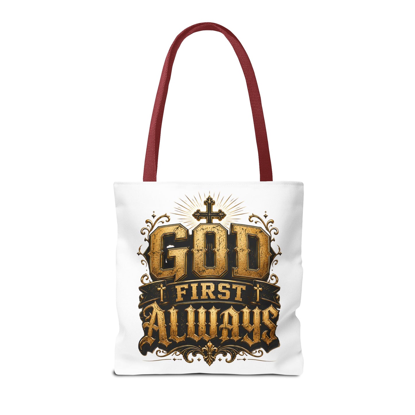 God First Always Tote Bag — Christian Faith Inspirational Canvas Tote