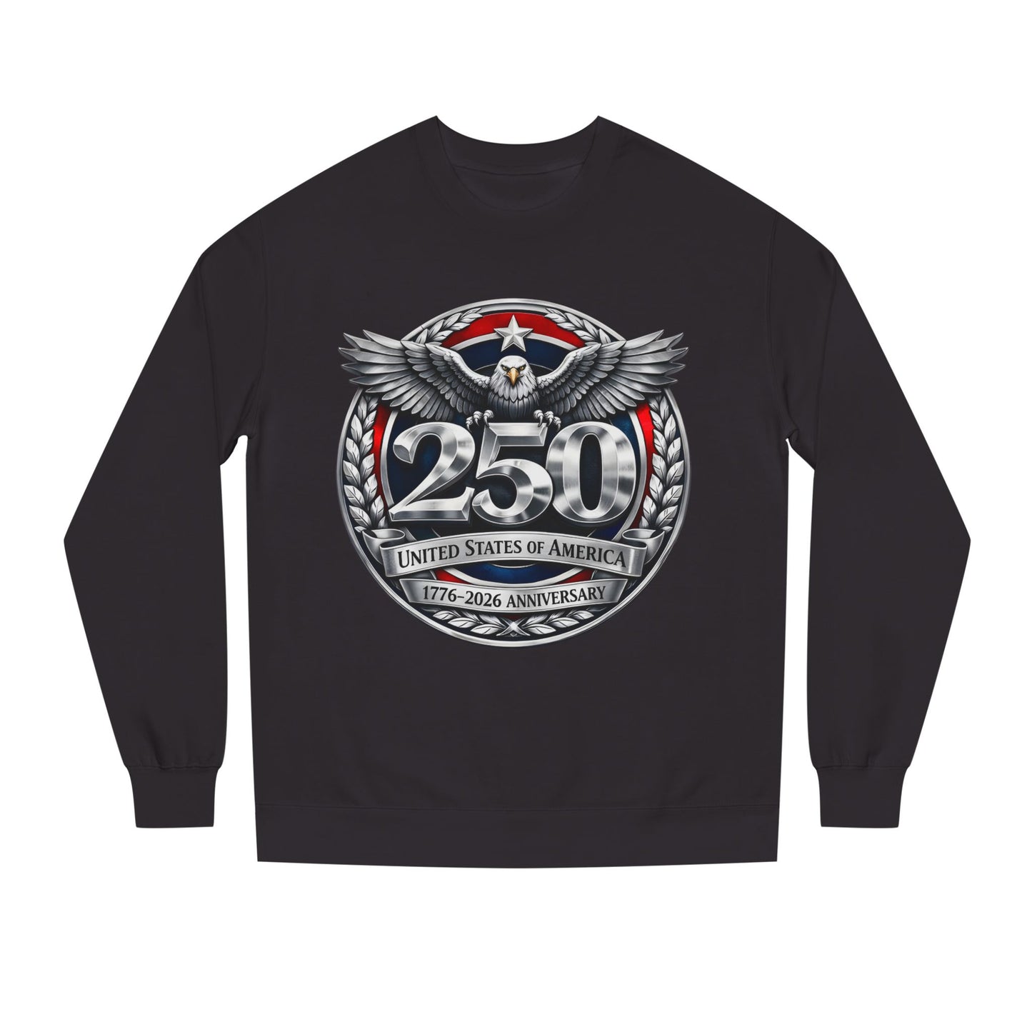 250th USA Anniversary Sweatshirt — Eagle Emblem 1776–2026 Commemorative Crewneck