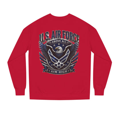 U.S. Air Force Crewneck Sweatshirt — "Above All, Aim High" Graphic