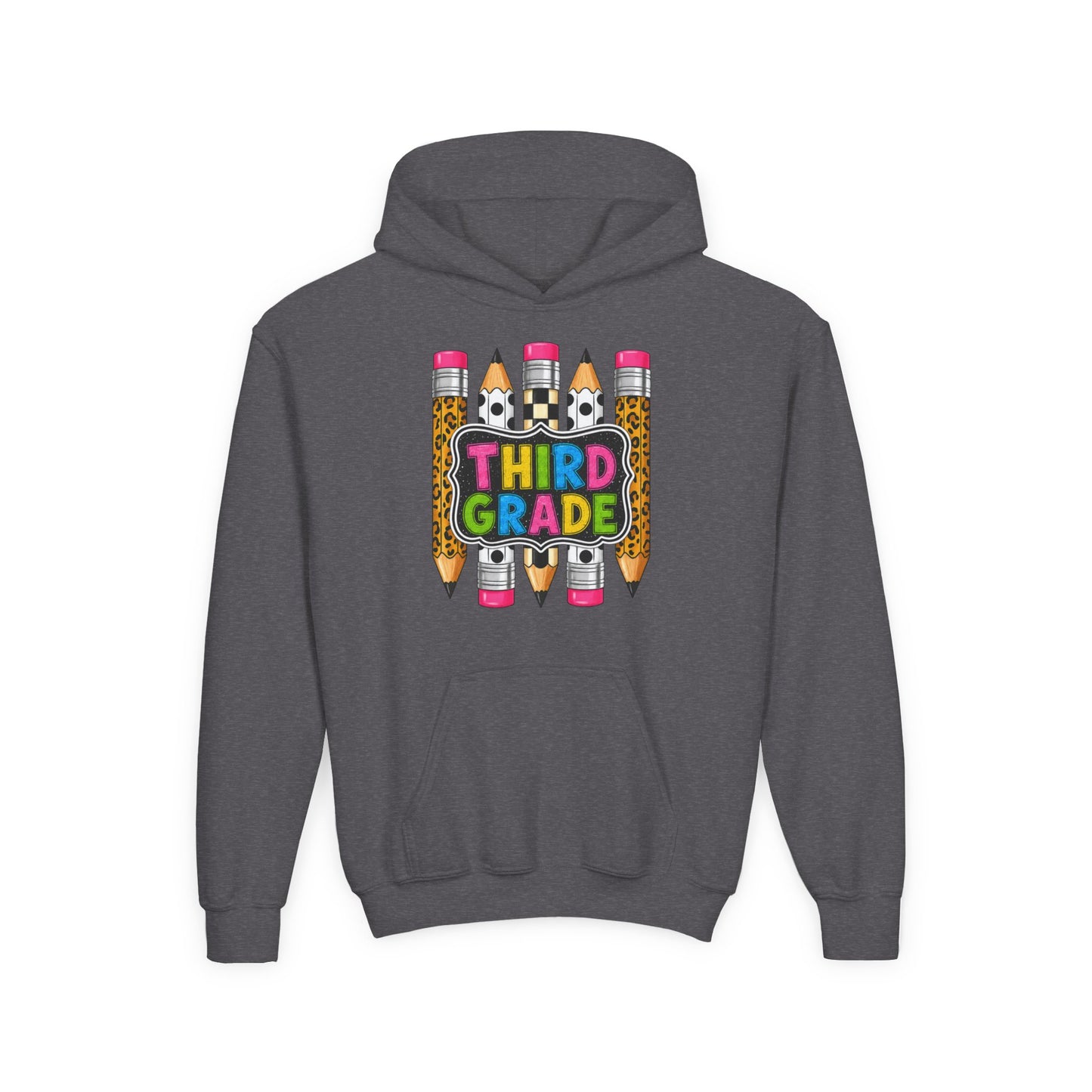 Third Grade Kids Hoodie — Cute Pencil Back-to-School Sweatshirt