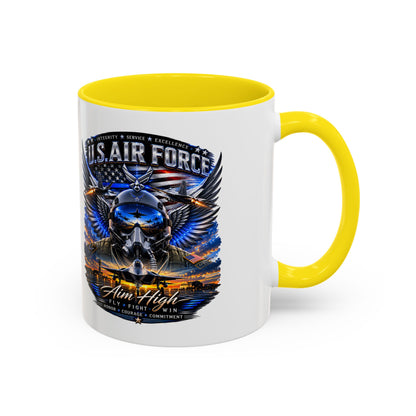 U.S. Air Force Eagle Coffee Mug — "Aim High" Accent 11/15oz