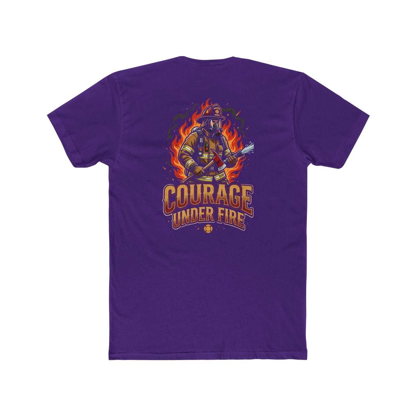 Firefighter T-Shirt — "Courage Under Fire" Graphic Tee