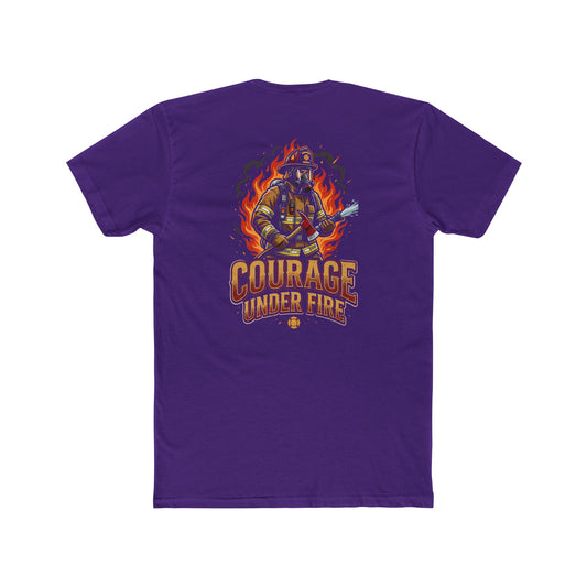 Firefighter T-Shirt — "Courage Under Fire" Graphic Tee