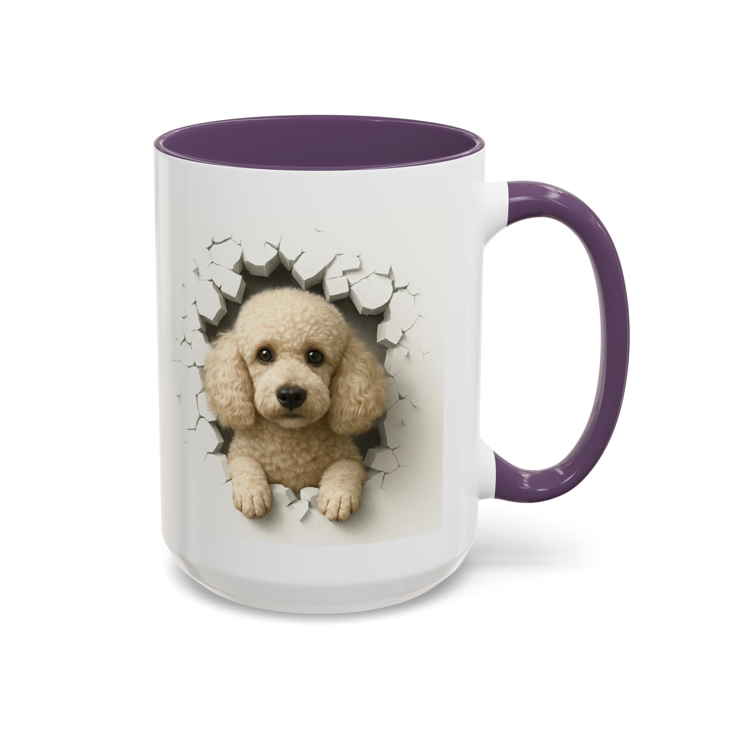 Poodle Peeking Accent Coffee Mug – Cute Dog Lover Gift (11/15oz)