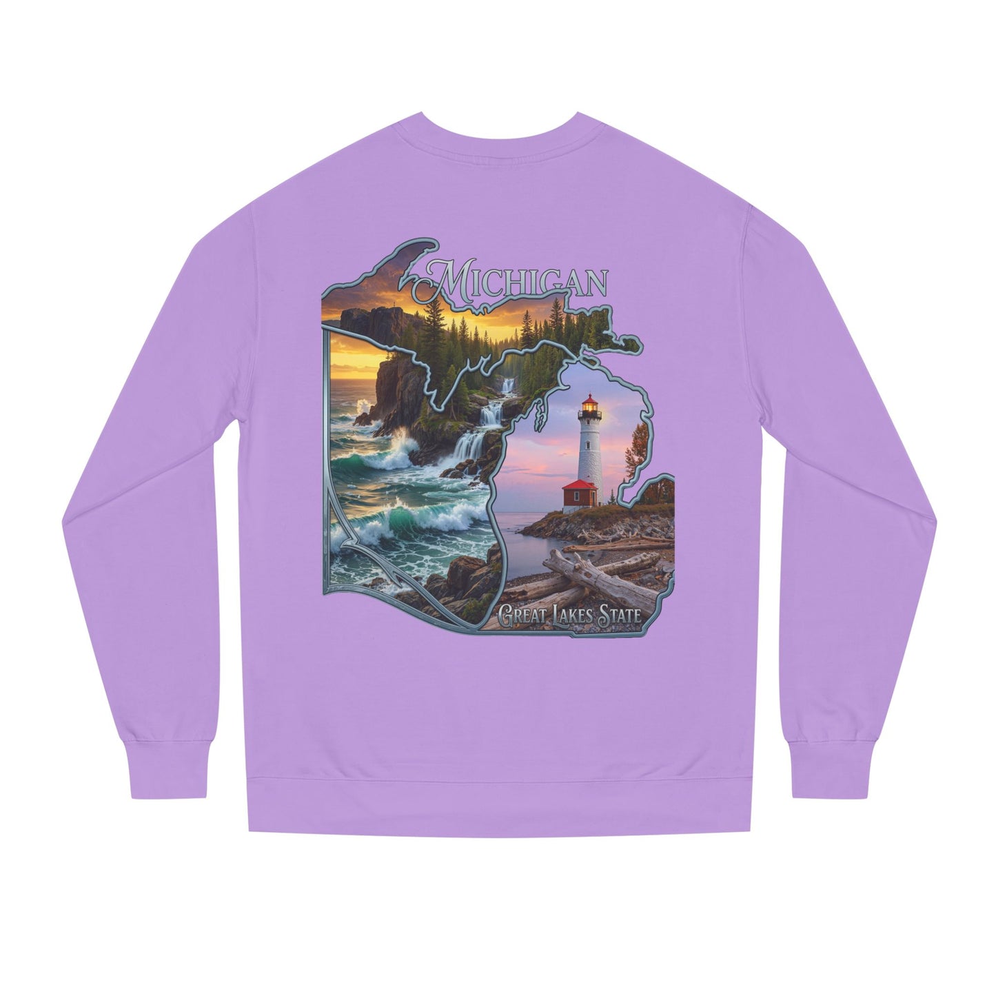 Michigan Lakes State Sweatshirt — Lighthouse & Great Lakes Scenic Pullover