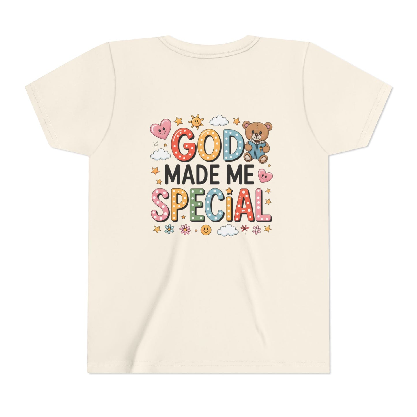 Youth Tee — "God Made Me Special" Cute Christian Kids T-Shirt
