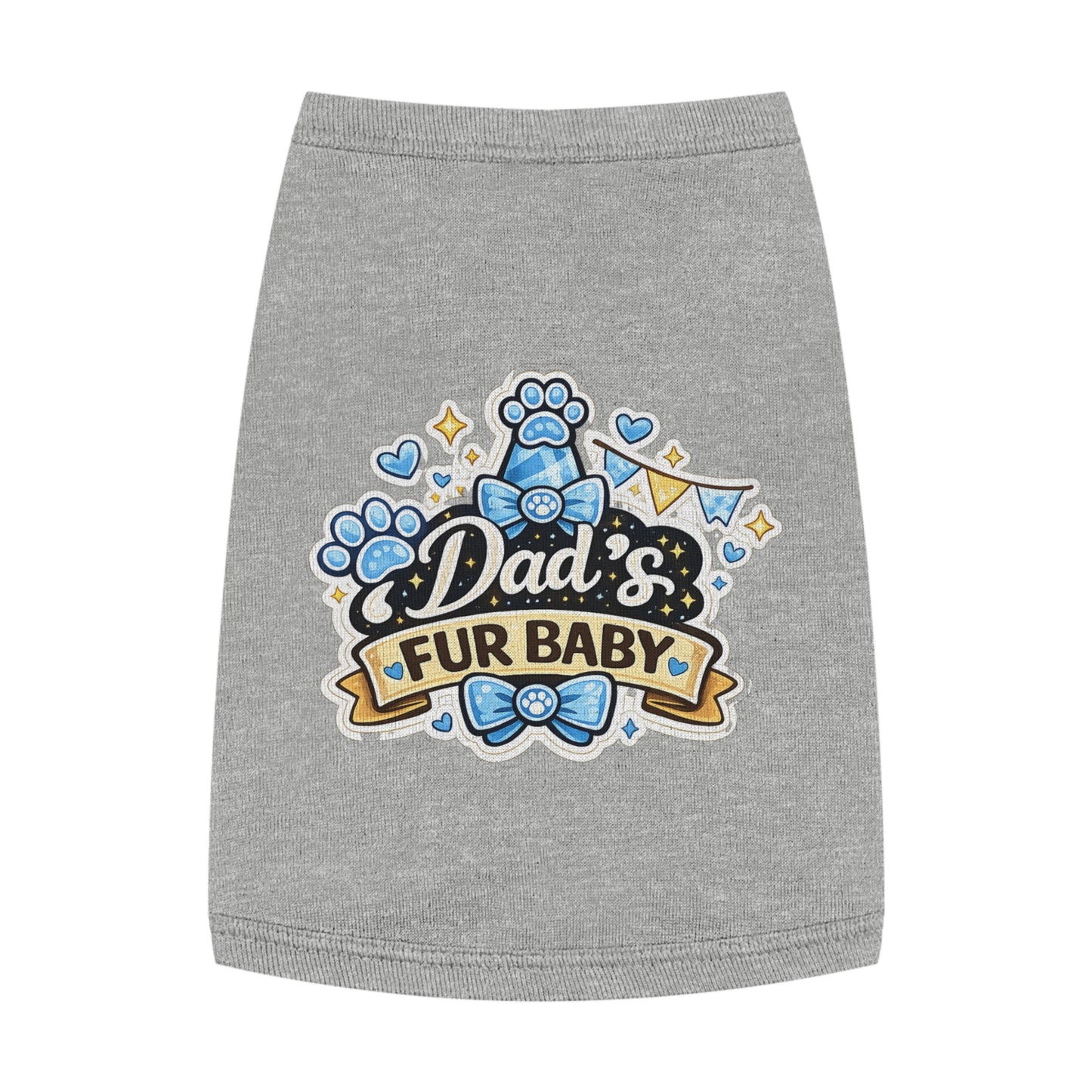 Pet Tank Top — “Dad’s Fur Baby” Cute Paw-Print Dog/Cat Shirt for Father’s Day & Pet Parents