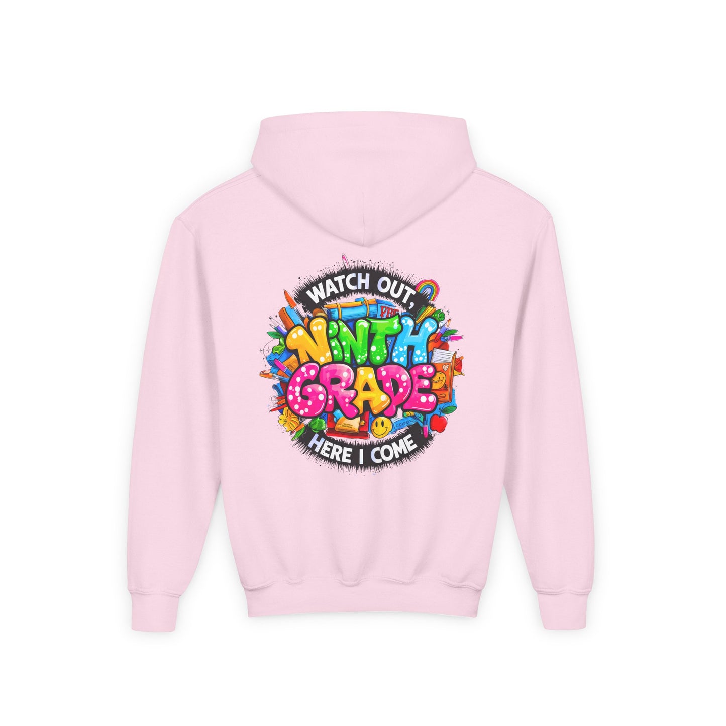 Kids' 4th Grade Hoodie – "Watch Out 4th Grade Here I Come" Colorful Back-to-School Sweatshirt