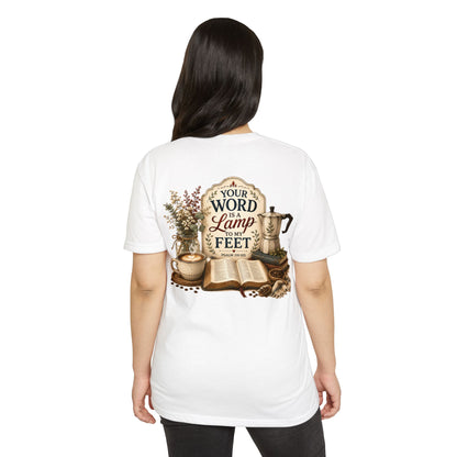 Bible Verse T-Shirt — "Your Word Is a Lamp to My Feet" Inspirational Christian Tee