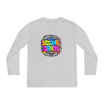 Second Grade Long Sleeve Tee — "Watch Out Second Grade Here I Come" Youth Shirt