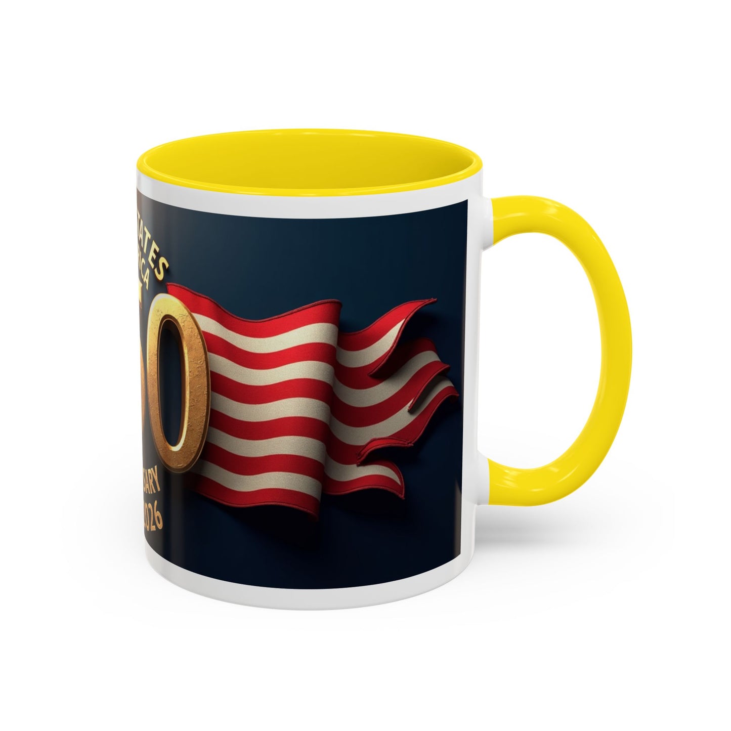 250th Anniversary Coffee Mug — United States of America 1776–2026 Patriotic Accent Mug