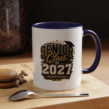 Senior Class of 2027 Accent Coffee Mug — Graduation Gift