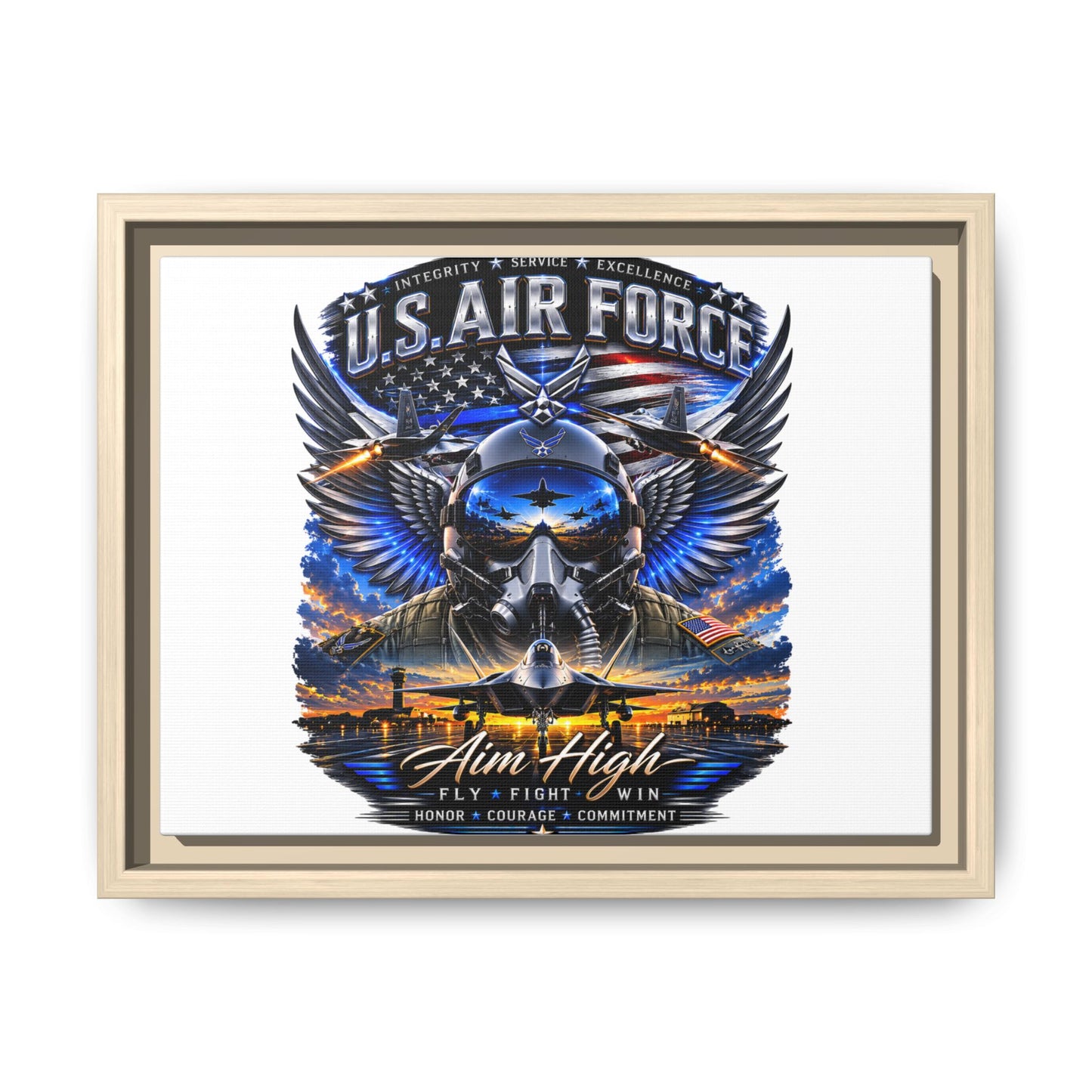 U.S. Air Force 'Aim High' Framed Canvas Print
