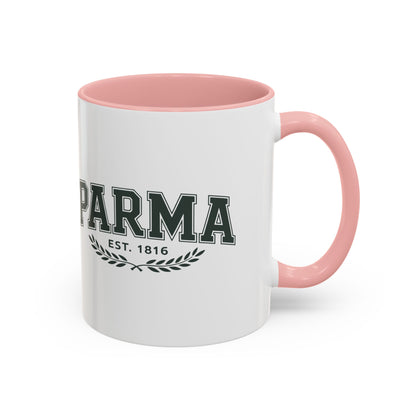 Parma Established 1816 Accent Coffee Mug — Vintage Collegiate Ceramic Coffee Cup