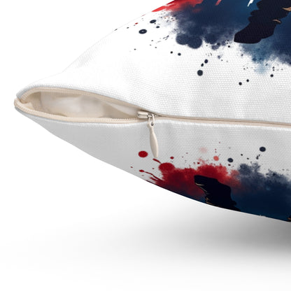 Never Forget 9/11 Memorial Pillow – Firefighter Silhouette Tribute