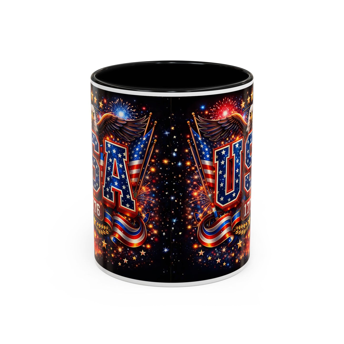 USA Eagle Coffee Mug – Patriotic 1776 Accent Mug (11/15oz)