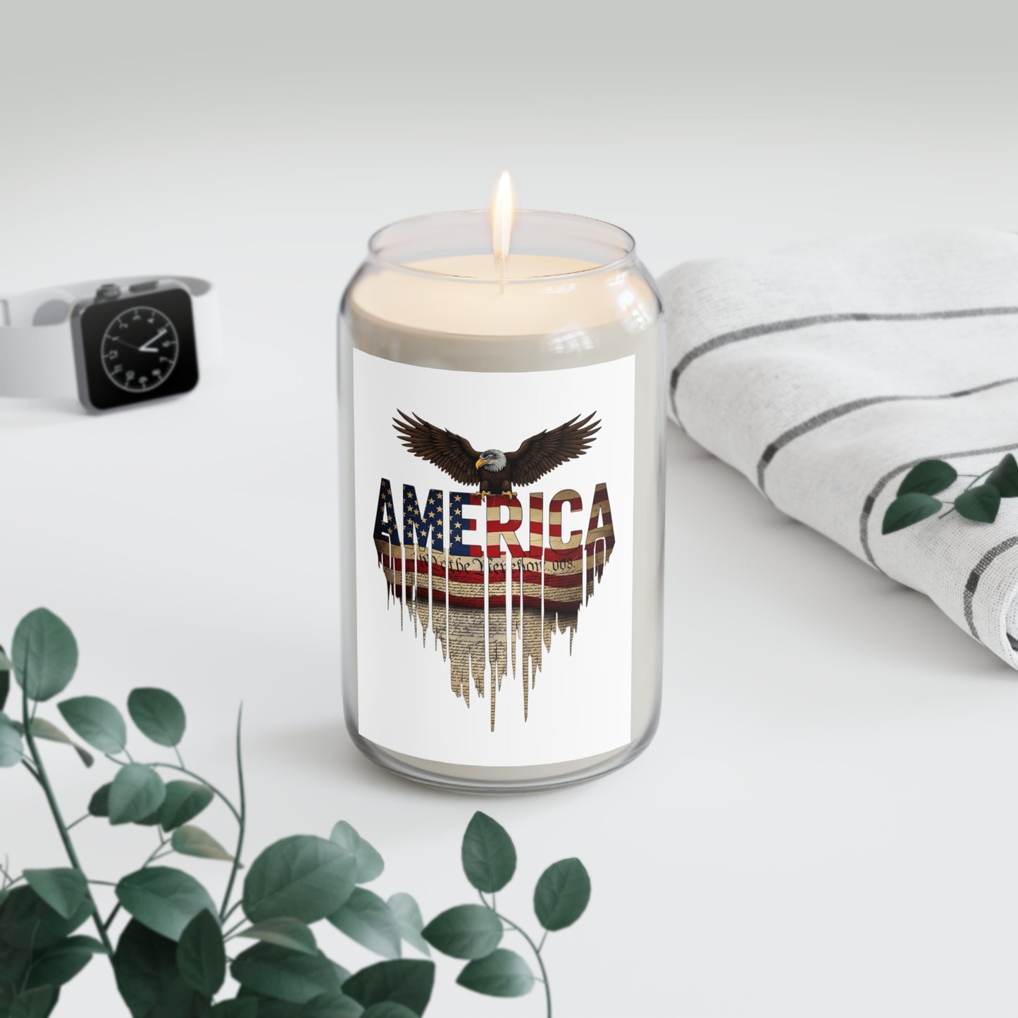 Patriotic Eagle 'AMERICA' Soy Candle – 13.75 oz Scented Jar