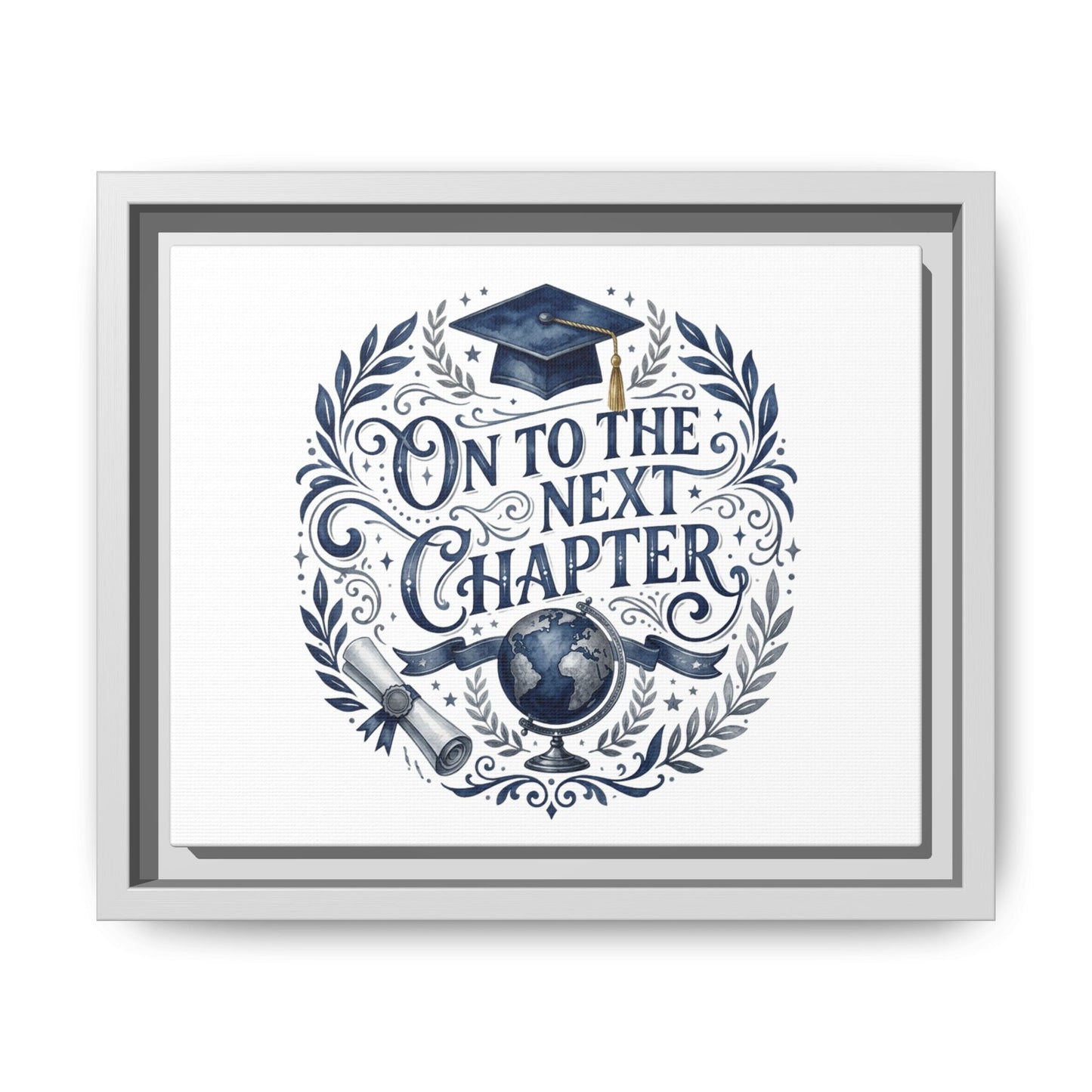 On to the Next Chapter Framed Canvas – Graduation Wall Art