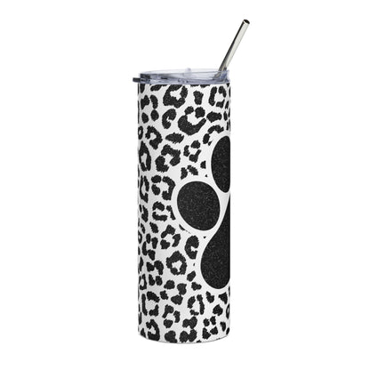 Paw Print Leopard Stainless Steel Tumbler - 20oz Insulated Travel Cup